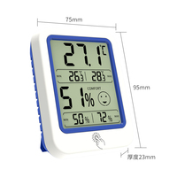 Thermomètre hygromètre numérique à grand écran LCD avec rétroéclairage pour pièce, entrepôt, laboratoire, terrarium en couleur blanche