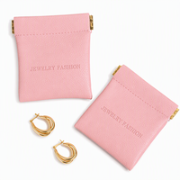 Porte-monnaie miniature en cuir rose personnalisé avec gaufrage, pochette imperméable en cuir PU, sac à cosmétiques, maquillage, bijoux