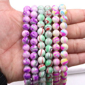 Cuentas de Vidrio de 8mm y 10mm, Color Rosa y Morado, Cuentas Redondas Sueltas <span class=keywords><strong>para</strong></span> Hacer Pulseras, Collares y Joyería Boho de Verano - Product Image 6