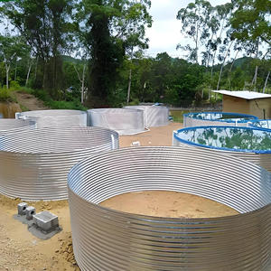 Tanque de piscicultura redondo galvanizado para exteriores a gran <span class=keywords><strong>escala</strong></span>, equipo de acuicultura de plástico abierto para agricultura y acuicultura - Product Image 5