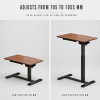 Table d'appoint en forme de C réglable en hauteur, table de lit coulissante sous le canapé, bureau pour ordinateur portable en bois pour lit et canapé, idéal pour travailler assis ou debout