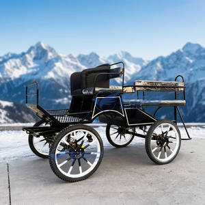 Chariot à poneys noir de luxe à quatre roues, vente directe du fabricant - Product Image 1