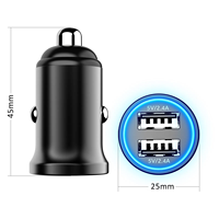 Chargeur de voiture à charge rapide 24W, chargeur de voiture USB, chargeur rapide QC3.0, 5V 2.4A double USB pour iPhone pour Samsung, adaptateur de voiture