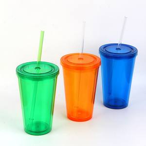 16/24oz tazza di carnevale a doppia parete BPA Free plastica Tumbler Custom inserto manica Design con paglia di colore e coperchio trasparente - Product Image 4