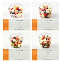 Gobelet en plastique PET à paroi simple personnalisé, 16 oz, pour la restauration, jetable, avec couvercles transparents, pour desserts, à emporter, empilable, qualité alimentaire, ISO14001