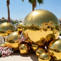 Grande boule miroir gonflable en PVC brillant à suspendre pour la décoration de scène de festival de musique disco