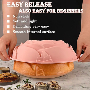 2 confezioni riutilizzabili per alimenti grandi stampi da forno in Silicone fiore antiaderente a forma di fiore padella per torte torta di pane sformato strumenti per torte - Product Image 6