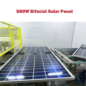 Modul Solar Panel surya, keandalan lebih baik Hi-Mo 6 550W Bifacial 560 watt P tipe atap teras