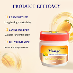Gelée de pétrole à la mangue Icesea 100ML, hydratation longue durée, douce, sans danger pour les bébés, réparation des peaux sèches, soin corporel, vente en gros OEM - Product Image 2