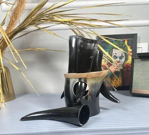 Jarra de Cuerno Vikingo Nórdico para Cerveza, Eventos de Juego de Rol, Jarra de Cuerno Vikingo Tradicional para Beber de CRAFT ZONE EXPORT - Product Image 6