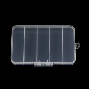 Transparent 5-Compartment Fishing Tackle Box 14.9x10.7x1.7cm Storage Case For Lures Parts Jewelry Medicine Desktop Organizer - Product Image 4