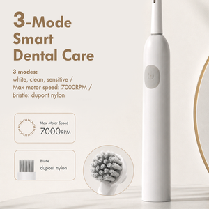 PRITECH <span class=keywords><strong>Brosse</strong></span> à dents électrique rechargeable compatible avec les têtes <span class=keywords><strong>Oral</strong></span> <span class=keywords><strong>B</strong></span>, étanche IPX7, 3 modes, avec 2 recharges DuPont - Product Image 3