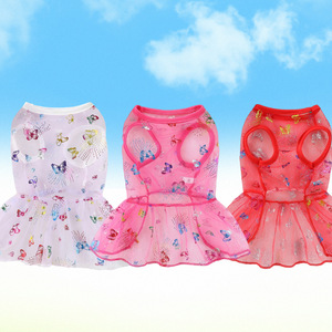 Ropa para Perros Personalizada al por Mayor, Vestido de Verano Ligero de Lujo con Diseño de Mariposa para Perros Pequeños, Teddy, Pomerania, Gatos y Perros - Product Image 2