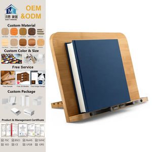 Support de recettes réglable en bambou avec poignée, support de livre pliable moderne, pinces à papier, étagère portable pour livres de <span class=keywords><strong>cuisine</strong></span> - Product Image 1