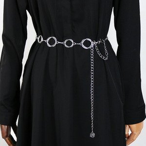 Aksesori Sabuk Dekoratif Wanita Mewah Vintage Berbentuk Lingkaran dari Logam Perak yang Diperpanjang Terbuat dari Paduan. - Product Image 1