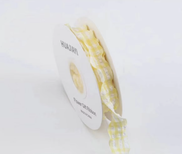 Plis à carreaux jaunes*2,5 cm*10 tailles