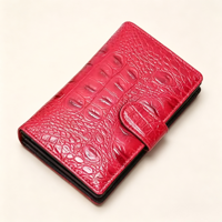 Portefeuilles longs pour femmes Zenos Fashion en cuir de crocodile véritable, porte-cartes, sac à main haut de gamme pour femmes