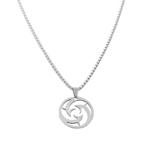 Collier pendentif flèche creuse en acier inoxydable pour homme, style géométrique rétro 120148 - Product Image 2