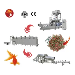 Máquina de secado de pellets de alimentación de peces flotante completamente automática Línea de producción de inflado Máquina de fabricación de alimentos para peces de animales