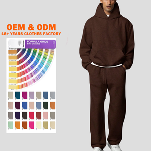 Conjunto de Sudadera con Capucha y Pantalones de Chándal Oversize de Forro Polar Transpirable de Alta Calidad para Hombre, Estampado, Estilo Casual de Otoño, de Gran Gramaje - Product Image 1