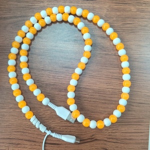 Custom Sun Egg White 2-en-1 Cargadores de teléfono con cuentas de moda <span class=keywords><strong>Creative</strong></span> Pearl <span class=keywords><strong>Cables</strong></span> de teléfono celular 5A Carga rápida para computadora - Product Image 3