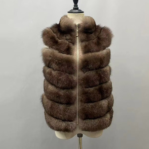 2025 donna inverno elegante gilet di lana in vera pelliccia cappotto corto con collo alto <span class=keywords><strong>senza</strong></span> <span class=keywords><strong>maniche</strong></span> gilet di pelliccia di lana - Product Image 1