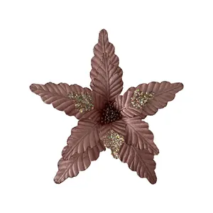 Toptan 28cm Xmas dekor yapay Glitter noel çiçekler süslemeleri