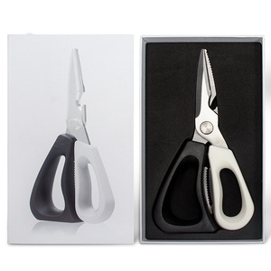 Kitchen Shears Stainless Steel Heavy Duty Chicken Bone Cutter Fish Scale Remover Multi Function Home Use Black And White - Product Image 3