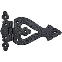 Coshik Exports - Bisagra en T de Hierro Fundido Antiguo de 7 Pulgadas, Diseño Rústico Negro Mate para Puertas de Granero, Portones y Gabinetes de Cocina, Montaje con Tornillos