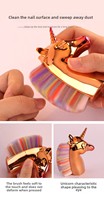 Fond de teint coloré pour brosse à poussière pour ongles à tête de poney et poudre libre en plastique Produit de beauté et de soin personnel