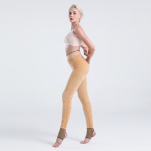 Collants thermiques d'hiver en nylon épais et élasthanne pour femme, taille unique, en <span class=keywords><strong>polaire</strong></span> tricotée, antibactériens, sous-vêtements chauds, noir/<span class=keywords><strong>beige</strong></span> - Product Image 6