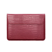 Housse étanche en cuir PU de style crocodile pour ordinateur portable avec fonction de support