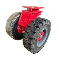 Roues de conteneur en acier super résistantes tout-terrain de 22 pouces et 12 tonnes pneus tout-terrain en caoutchouc double avec système de suspension absorbant les chocs