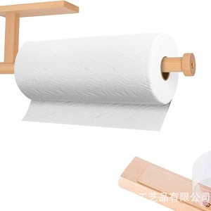 Portarrollos de Papel de Cocina de Madera, Montaje en Pared, Color Madera Natural, Diseño Minimalista, para Cocina y Baño - Product Image 4