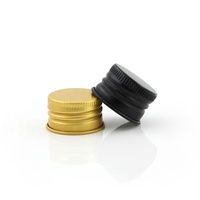 Bouchons à vis côtelés personnalisés 18 mm en gros, en aluminium doré et argenté, pour bouteilles d'huiles essentielles, avec insert