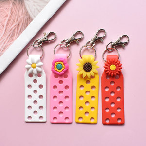 Tùy chỉnh cao su Keychain đầy màu sắc hoa cá nhân DIY Giày quyến rũ Ba Lô Túi Xách Móc Chìa Khóa mềm 2D đôi bên giữ chìa khóa - Product Image 2