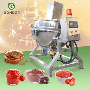 Olla eléctrica a vapor de 150 galones con base de material resistente al azúcar, caldera basculante para cocinar arroz, máquina mezcladora. - Product Image 1