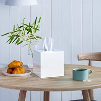 Boîte à mouchoirs portable contemporaine et durable, distributeur de serviettes hygiéniques, support carré blanc, service de découpe, marque Hongye