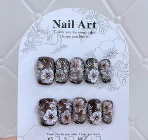 <span class=keywords><strong>Uñas</strong></span> <span class=keywords><strong>Postizas</strong></span> Francesas Hechas a Mano, Reutilizables, <span class=keywords><strong>Uñas</strong></span> Artificiales al por Mayor con Caja de Empaque - Product Image 6