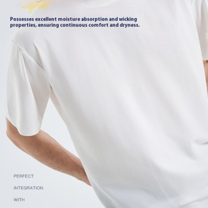 Nouvelle Tendance Été 2025 : T-shirt Décontracté Sportif pour Homme, Manches Courtes, Couleur Unie, 100% Coton Tricoté – Vente en Gros Usine - Product Image 4
