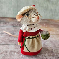 HY mignon aiguille feutrée souris créative souris ornement nouvel Animal décoration poupées souris jouets en peluche