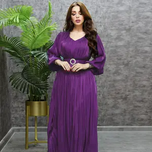 Türkische Abaya muslimische Frau Kleid Vierkant hals solide Langarm neuesten Abaya Designs Benutzer definierte muslimische Abaya Kleider für Frauen