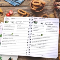 114 pages spirale liée A5 cahier de recettes journal de cuisine pour chef cuisinier à domicile maman femme grand-mère avec 60 feuilles intérieures couverture en papier