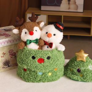 Boîte de rangement de Noël pour cadeaux, jouets en peluche, Père Noël, Bonhomme de neige, Arbre de Noël, Bonhomme en pain d'épices, animaux en peluche, peluches douces de Noël - Product Image 5