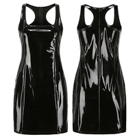 Robes de club sexy en cuir effet mouillé, tenues fétichistes, combinaisons en vinyle, chemises de nuit en dentelle, combinaisons en latex brillant, robes moulantes