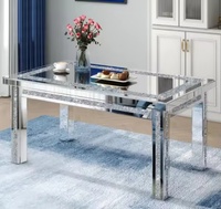 Table à thé en verre design de luxe moderne Table basse Table de rangement Décoration intérieure Art décoratif de luxe Verre de salon Chambre à coucher