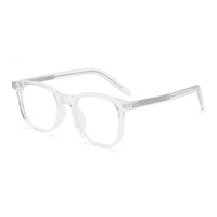 Lunettes carrées MS 9222 TR, monture translucide polie avec branches élégantes, haute qualité, polyvalentes pour usage quotidien