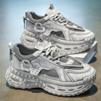 Baskets montantes respirantes en maille pour hommes, prix de gros, nouvelles chaussures de sport décontractées, tendance et polyvalentes, avec semelle à crampons, style clunky