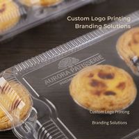 Contenants en plastique PET transparents jetables et écologiques avec couvercle pour l'emballage de tartes aux œufs, épaisseur et forme personnalisables