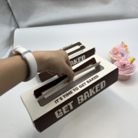 Boîte à gâteau personnalisée de petite taille avec poignée et fenêtre transparente